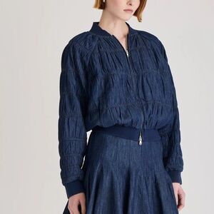 MERLETTE ESME Denim Puffer JACKET IN DARK WASH WOMENS size SMALL NEW NWT